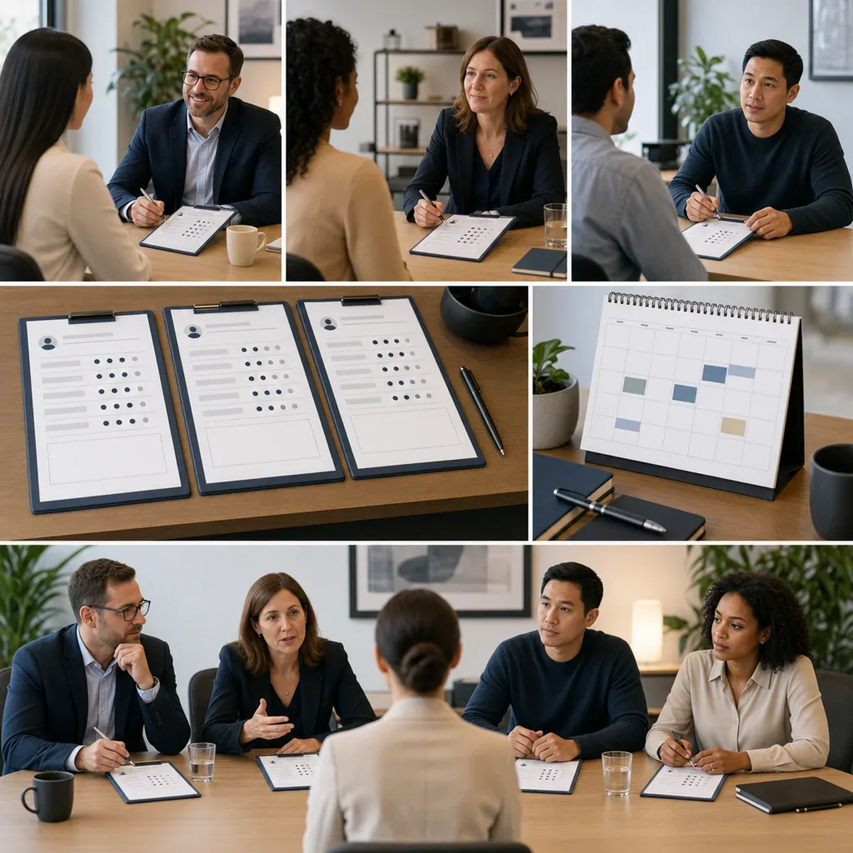 Consistent interview scorecards used across several candidate meetings