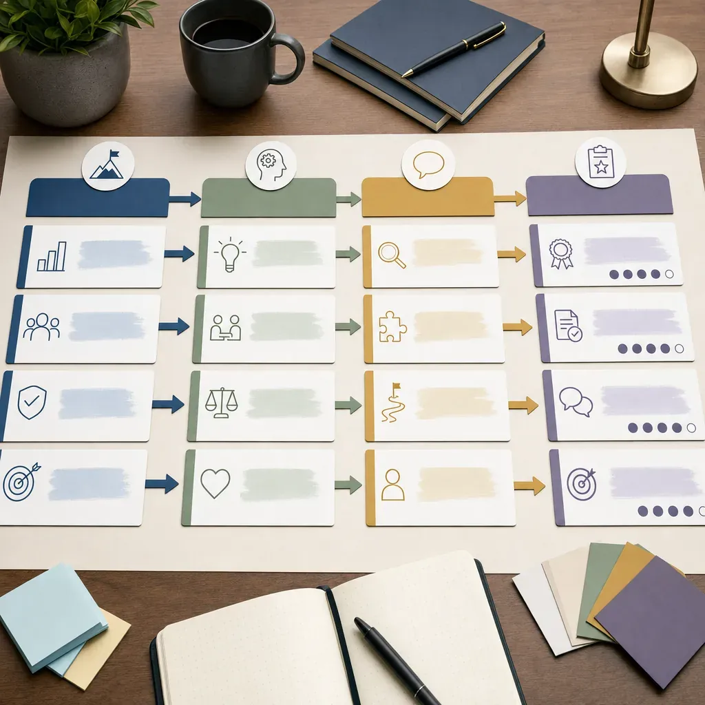Role outcomes mapped to capabilities, interview topics and scoring evidence